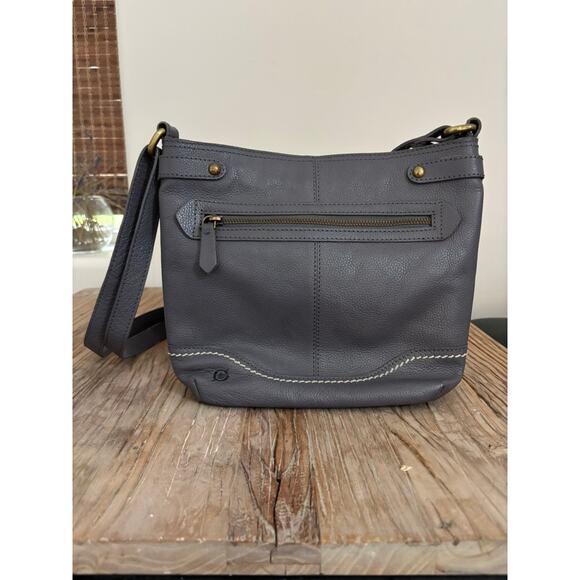 Børn Women’s Izabel Gray Pebble Leather Bucket Crossbody Bag | Adjustable Strap - Picture 1 of 9